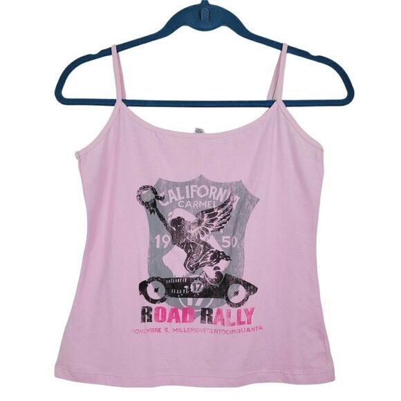 American Apparel Lg Classic Girl Angeleigh Anastasio Cropped Tank Top Pink Y2K - Picture 1 of 9